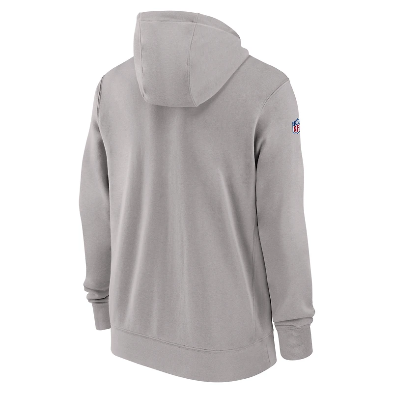 Men's Nike Gray Seattle Seahawks 2023/24 Sideline Club Full-Zip Hoodie