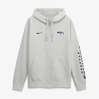 Sweat à capuche zippé Nike Cool Down Club gris Seattle Seahawks pour homme