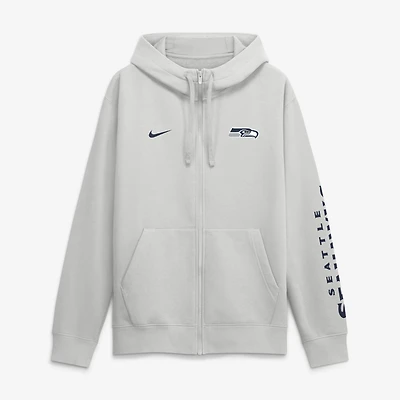 Men's Nike  Gray Seattle Seahawks Cool Down Club Full-Zip Hoodie