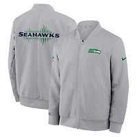 Men's Nike  Gray Seattle Seahawks Rivalries Collection Sideline Full-Zip Bomber Jacket