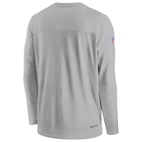 Men's Nike Gray Seattle Seahawks Sideline Lockup Performance Pullover Sweatshirt
