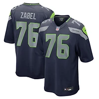 Men's Nike Grey Zabel  College Navy Seattle Seahawks Team Game Jersey