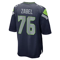 Men's Nike Grey Zabel  College Navy Seattle Seahawks Team Game Jersey