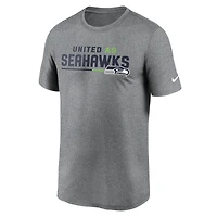 Men's Nike Heather Gray Seattle Seahawks Legend Team Shoutout Performance T-Shirt