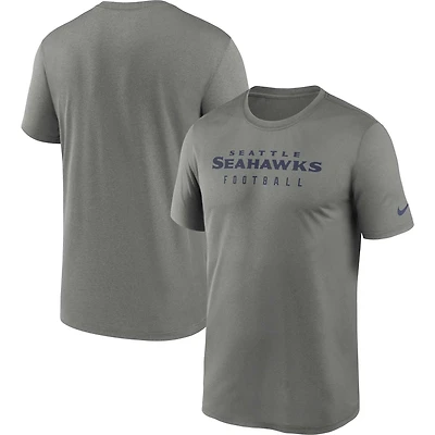 T-shirt Nike Seattle Seahawks Sideline Legend Performance pour homme, gris chiné