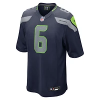 Men's Nike Jalen Milroe College Navy Seattle Seahawks 2025 NFL Draft Game Jersey