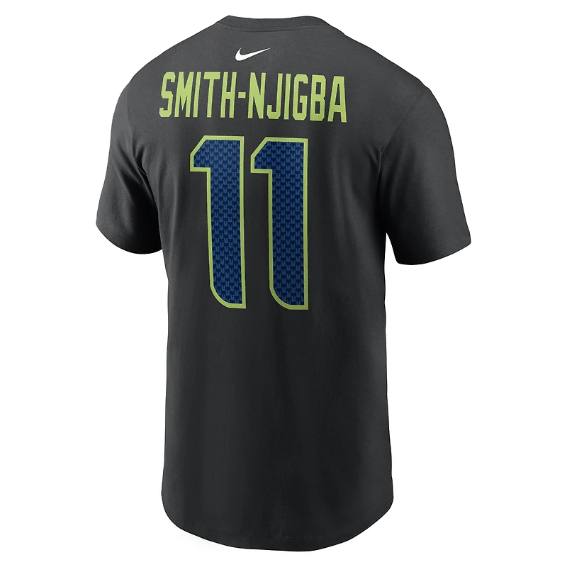 T-shirt Nike Jaxon Smith-Njigba noir Seattle Seahawks Carbon avec nom et numéro pour homme