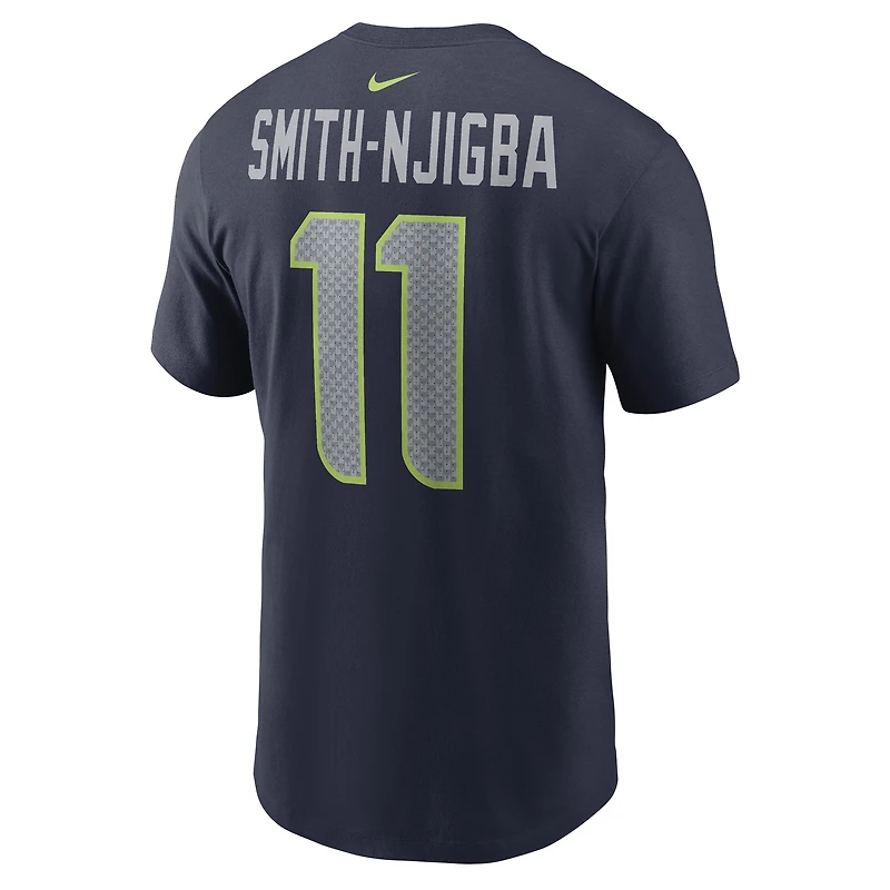 T-shirt Nike Jaxon Smith-Njigba bleu marine pour homme avec nom et numéro de joueur des Seattle Seahawks