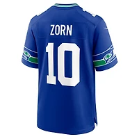 Maillot de match alternatif Nike Jim Zorn Royal pour homme, joueur retraité des Seattle Seahawks