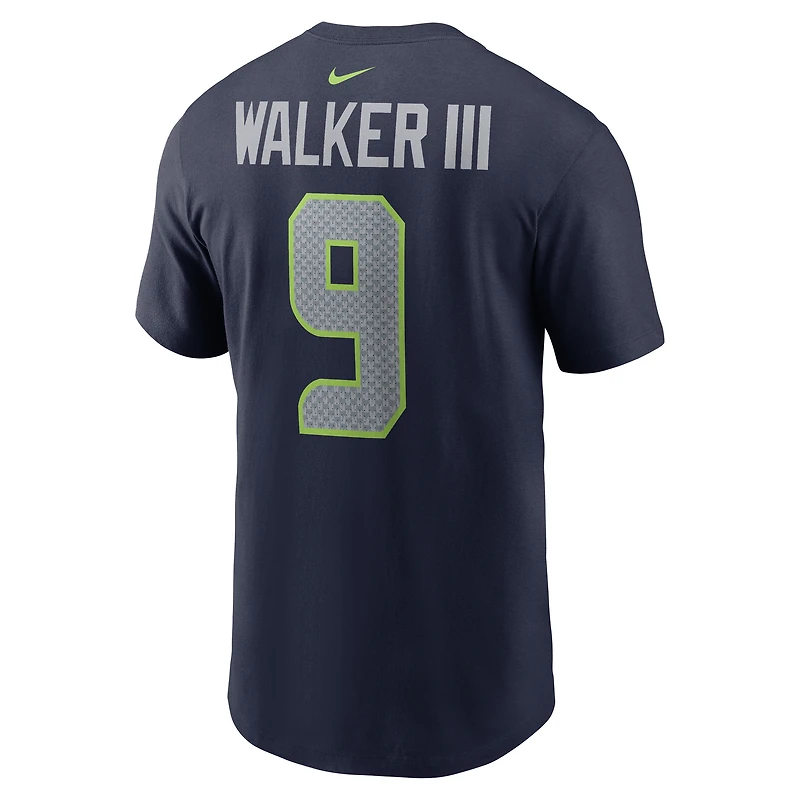 Men's Nike Kenneth Walker III College Navy Seattle Seahawks Player Name & Number T-Shirt