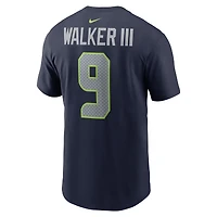 Men's Nike Kenneth Walker III College Navy Seattle Seahawks Player Name & Number T-Shirt