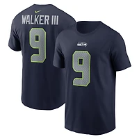T-shirt Nike Kenneth Walker III College Navy pour homme avec nom et numéro de joueur des Seattle Seahawks