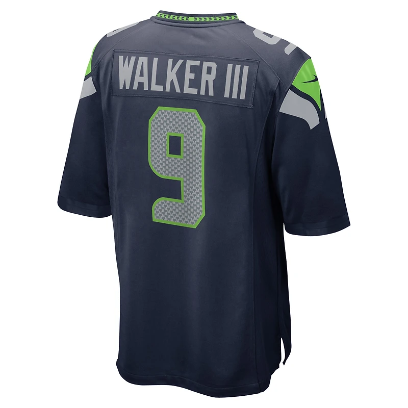Maillot de match joueur Nike Kenneth Walker III des Seattle Seahawks pour homme, bleu marine