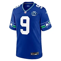 Maillot Nike Kenneth Walker III Royal pour homme, match alternatif de la 50e saison des Seattle Seahawks