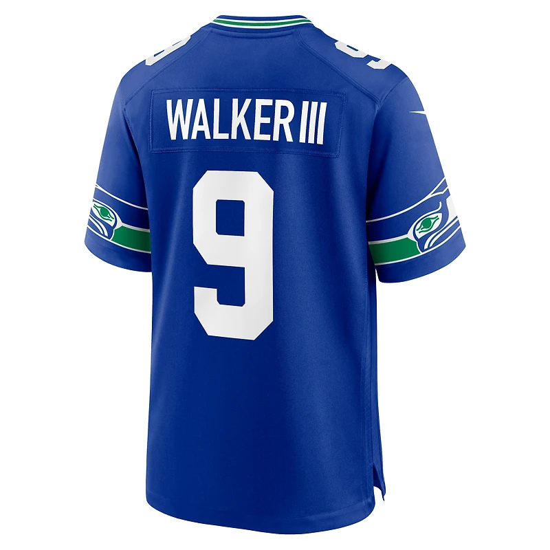 Maillot Nike Kenneth Walker III Royal pour homme, match alternatif de la 50e saison des Seattle Seahawks