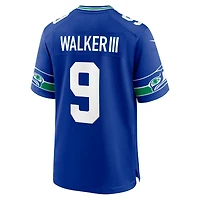 Maillot Nike Kenneth Walker III Royal pour homme, match alternatif de la 50e saison des Seattle Seahawks