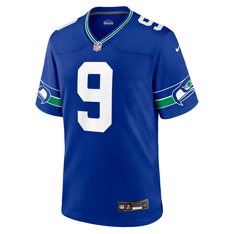 Men's Nike Kenneth Walker III Royal Seattle Seahawks Throwback Player Game Jersey