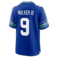 Maillot Nike Kenneth Walker III Royal Seattle Seahawks Throwback Player Game pour homme
