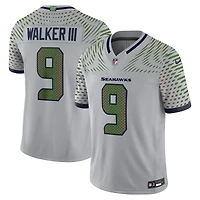 Maillot Nike Kenneth Walker III pour homme, gris loup, collection limitée des Seattle Seahawks 2025 Rivalries