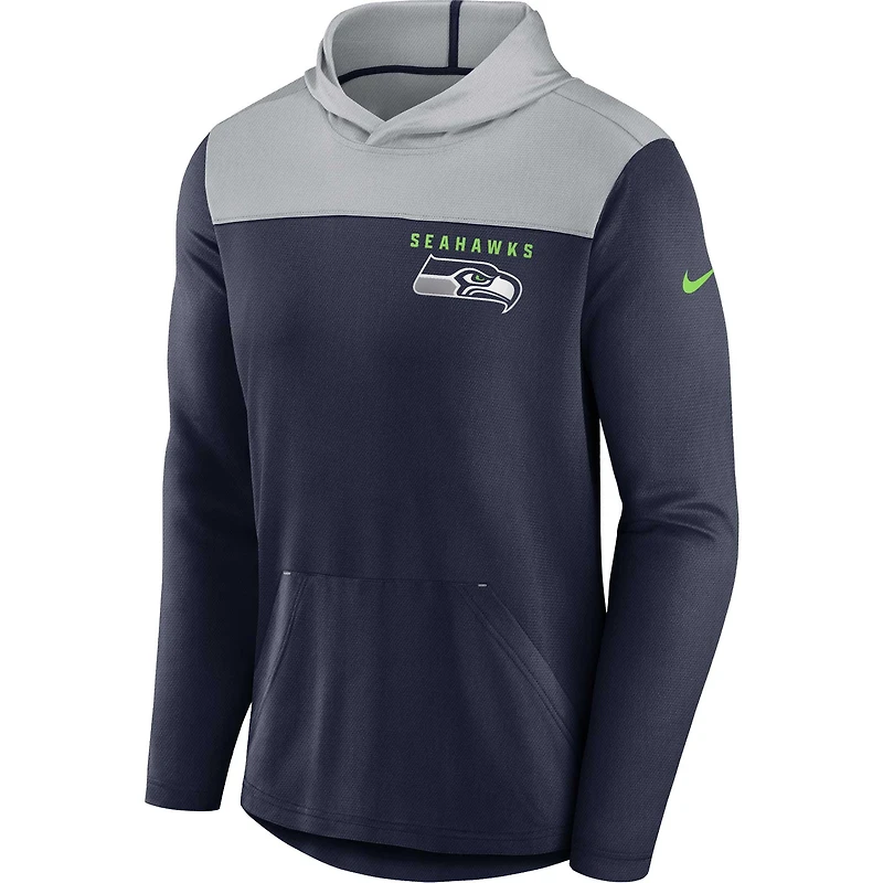 Men's Nike Navy/Gray Seattle Seahawks Athletic Lockup Lightweight Hoodie