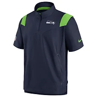 Men's Nike Navy Seattle Seahawks Sideline Coaches Chevron Lockup Pullover Top