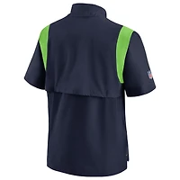 Men's Nike Navy Seattle Seahawks Sideline Coaches Chevron Lockup Pullover Top