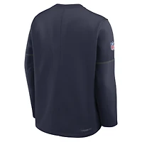 Men's Nike Navy Seattle Seahawks Sideline Coaches Midweight Therma-FIT Sweatshirt