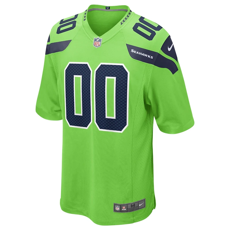 Men's Nike Neon Green Seattle Seahawks Alternate - Custom Game Jersey