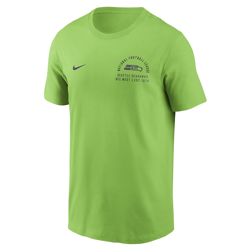 T-shirt Nike Essential vert fluo Seattle Seahawks pour homme