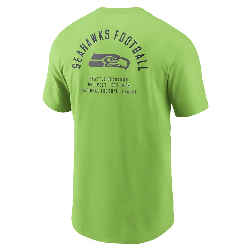 T-shirt Nike Essential vert fluo Seattle Seahawks pour homme