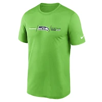 Men's Nike Neon Green Seattle Seahawks Horizontal Lockup Legend Performance T-Shirt