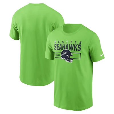 T-shirt Nike vert fluo pour homme avec logo Primetime Helmet des Seattle Seahawks