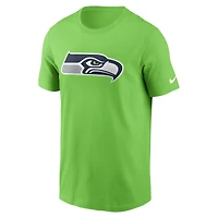 Men's Nike Neon Green Seattle Seahawks Primetime Logo Essential T-Shirt