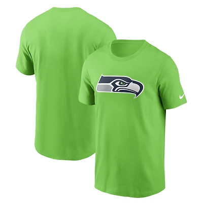 Men's Nike Neon Green Seattle Seahawks Primetime Logo Essential T-Shirt