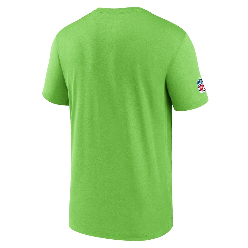T-shirt Nike Dri-FIT vert fluo pour homme des Seattle Seahawks