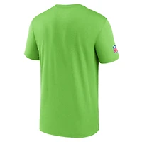 T-shirt Nike Dri-FIT vert fluo pour homme des Seattle Seahawks