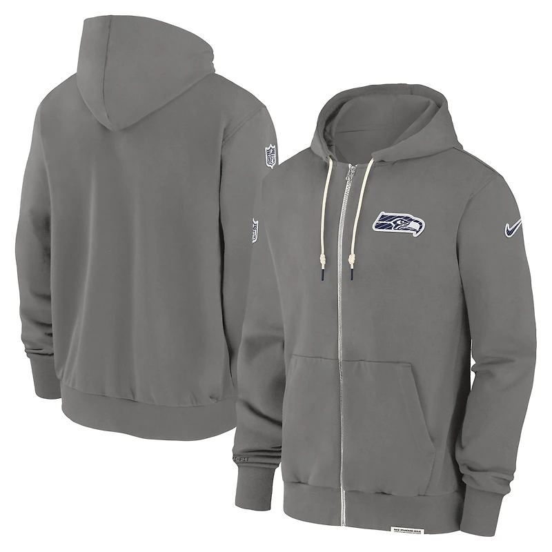 Men's Nike  Pewter Seattle Seahawks Player Full-Zip Performance Hoodie