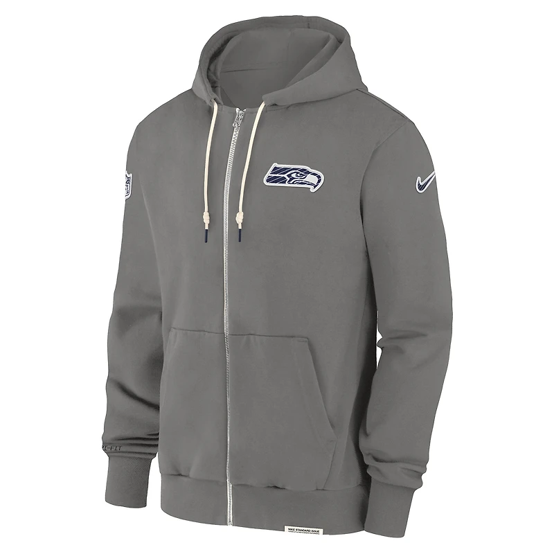 Men's Nike  Pewter Seattle Seahawks Player Full-Zip Performance Hoodie