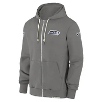 Men's Nike  Pewter Seattle Seahawks Player Full-Zip Performance Hoodie