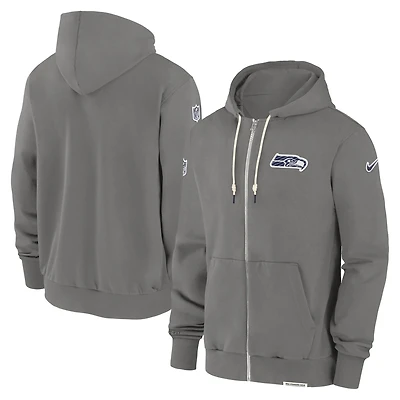 Men's Nike  Pewter Seattle Seahawks Player Full-Zip Performance Hoodie