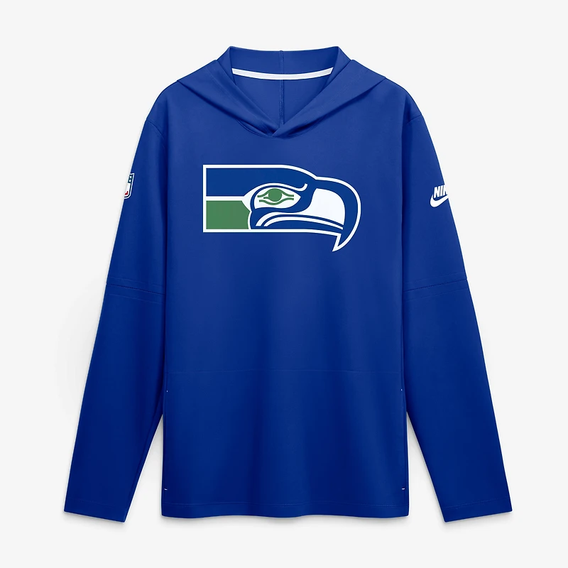 T-shirt à manches longues et capuche Nike Royal Seattle Seahawks Alt Dri-FIT pour homme