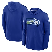 Men's Nike Royal Seattle Seahawks Alt Dri-FIT Hooded Long Sleeve T-Shirt