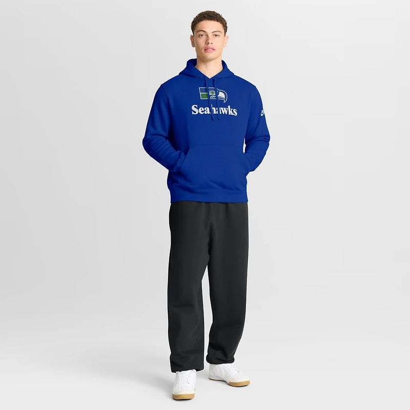 Men's Nike Royal Seattle Seahawks Best Season Rewind Club Pullover Hoodie