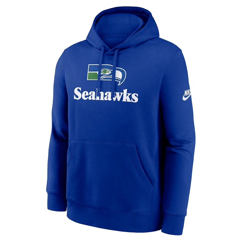 Sweat à capuche Nike Royal Seattle Seahawks Best Season Rewind Club pour homme
