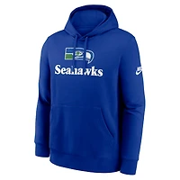 Sweat à capuche Nike Royal Seattle Seahawks Best Season Rewind Club pour homme