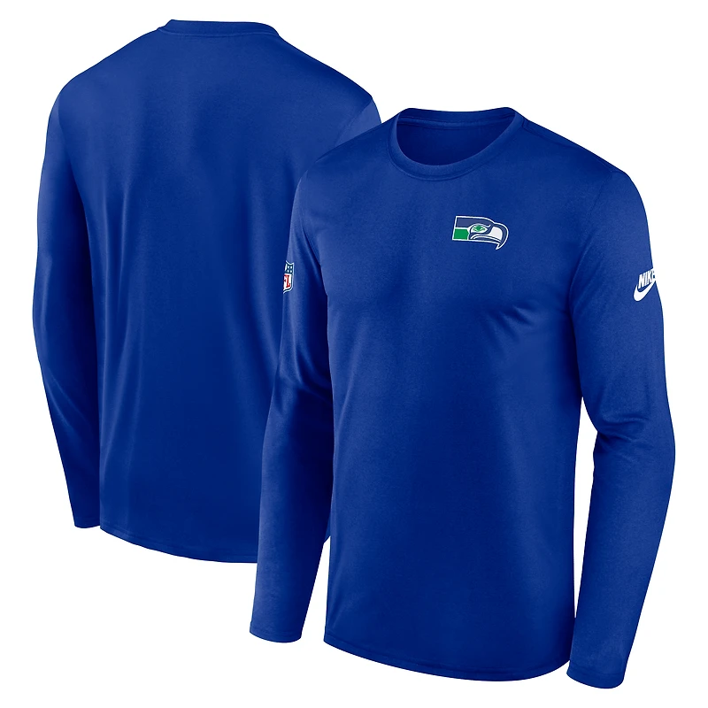 Men's Nike Royal Seattle Seahawks Legend Small Logo Dri-FIT Long Sleeve T-Shirt