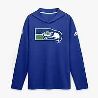 T-shirt à capuche manches longues Nike Royal Seattle Seahawks Sideline Dri-FIT pour homme
