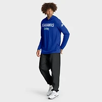 Men's Nike Royal Seattle Seahawks Sideline Pass Accuracy Dri-FIT Long Sleeve Hoodie T-Shirt