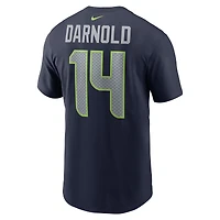 Men's  Nike Sam Darnold College Navy Seattle Seahawks Name & Number T-Shirt
