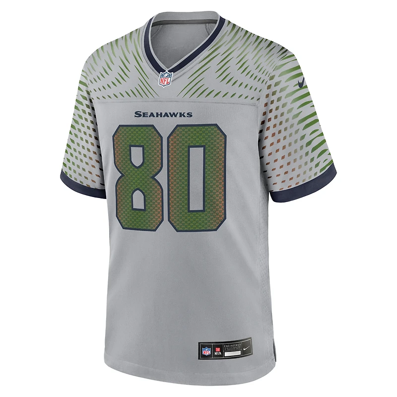 Maillot Nike Steve Largent pour homme, gris loup, collection Rivalries 2025, joueur retraité des Seattle Seahawks